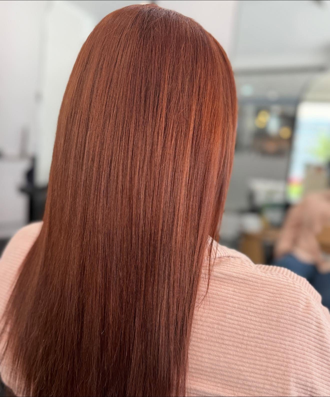 Rich copper hair colour result at Hair Pacific